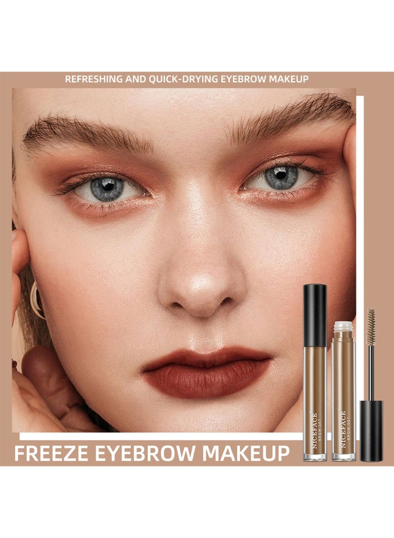 نايس فيس تثبيت الحواجب، سائل تصفيف الحواجب، تعديل شكل الحواجب ثلاثي الأبعاد، مقاوم للماء والعرق، يدوم بدون تلطخ، بني فاتح 02#بني فاتح - Image 2