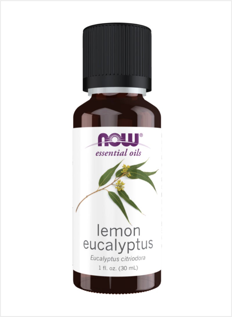 NOW Lemon & Eucalyptus Essential Oil Blend - Invigorating Aroma, 30ml