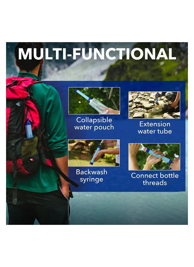 BELLSBERRY - Personal Water Filter for Hiking Water Filter Straw Outdoor Portable Filtration Emergency Survival Gear Water Solutions Tactical Gear - Image 1