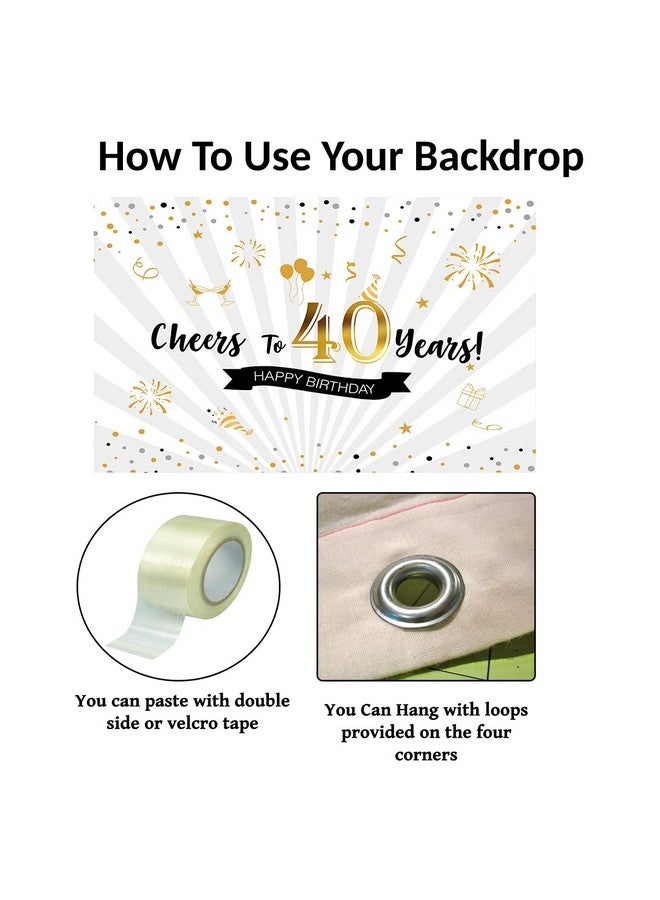 ثيم ماي بارتي موضوع حفلتي بمناسبة الذكرى الأربعين، ديكورات حفلات أعياد الميلاد، خلفية عيد ميلاد سعيد لتزيين الحفلات (7 أقدام × 5 أقدام) - Image 3