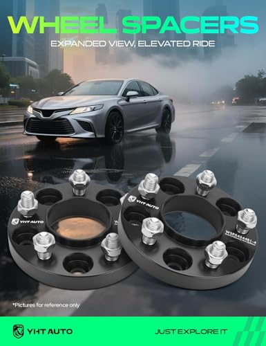 YHTAUTO 5x45 Hub Centric Wheel Spacers 20mm Fits Ford Explorer 20202023 Mustang 20152023 GT Lincoln Aviator 5x1143mm Tire Spacers w 14x15 Studs 705 mm Hub Bore 5 Lug 4PCS Black - Image 3