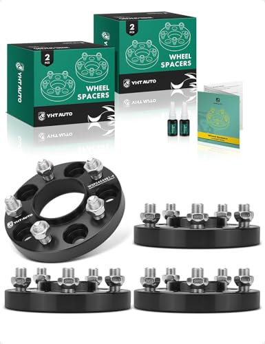 YHTAUTO 5x45 Hub Centric Wheel Spacers 20mm Fits Ford Explorer 20202023 Mustang 20152023 GT Lincoln Aviator 5x1143mm Tire Spacers w 14x15 Studs 705 mm Hub Bore 5 Lug 4PCS Black - Image 1