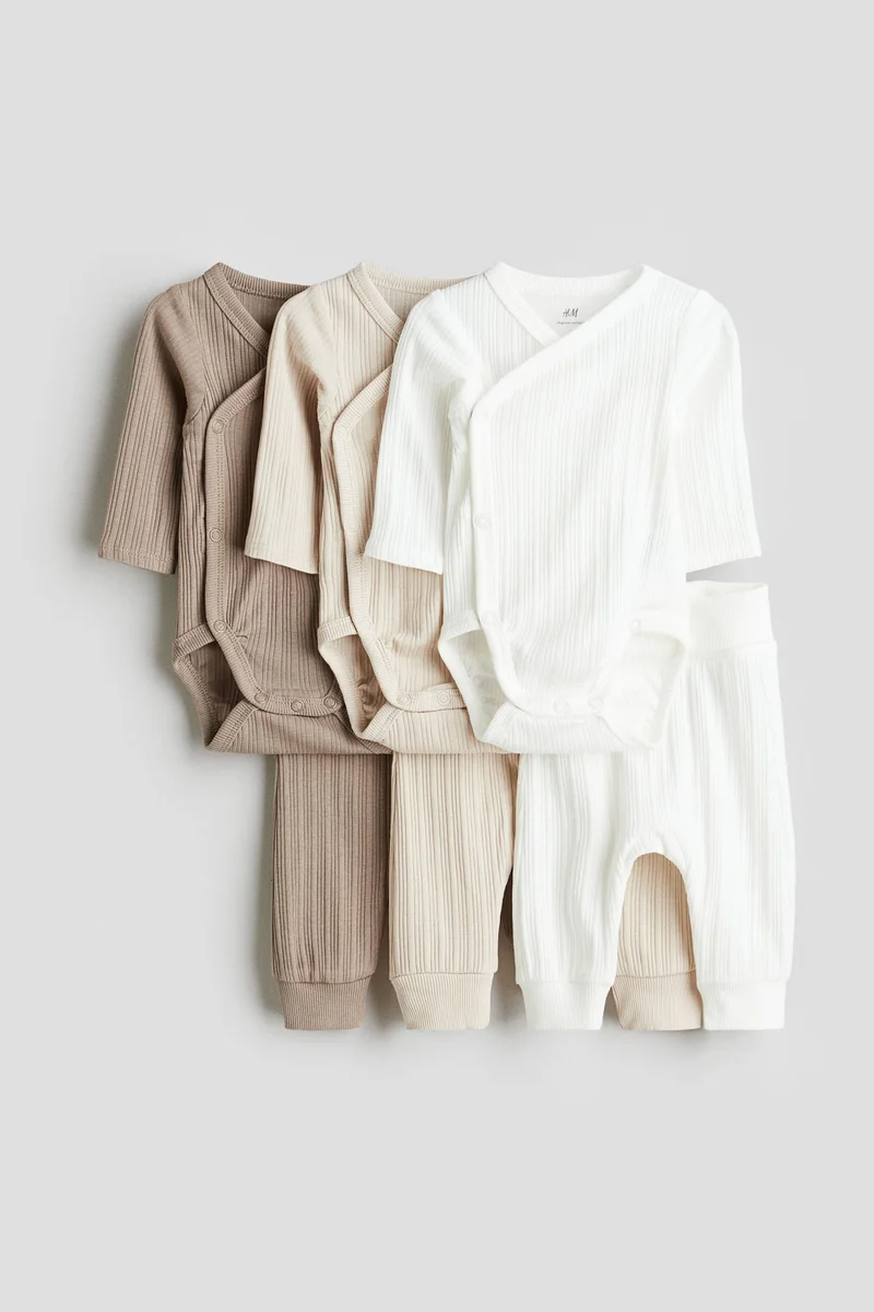 H&M 6-piece bodysuit and trousers set