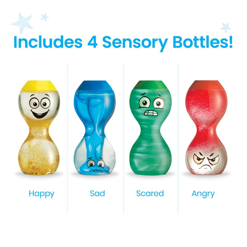hand2mind Express Your Feelings Sensory Bottles- Primary Emotions, Toddler Sensory Toys, Quiet Fidget Toys, Play Therapy Toys, Calm Down Corner Supplies, Calming Corner, Social Emotional Learning - Image 3