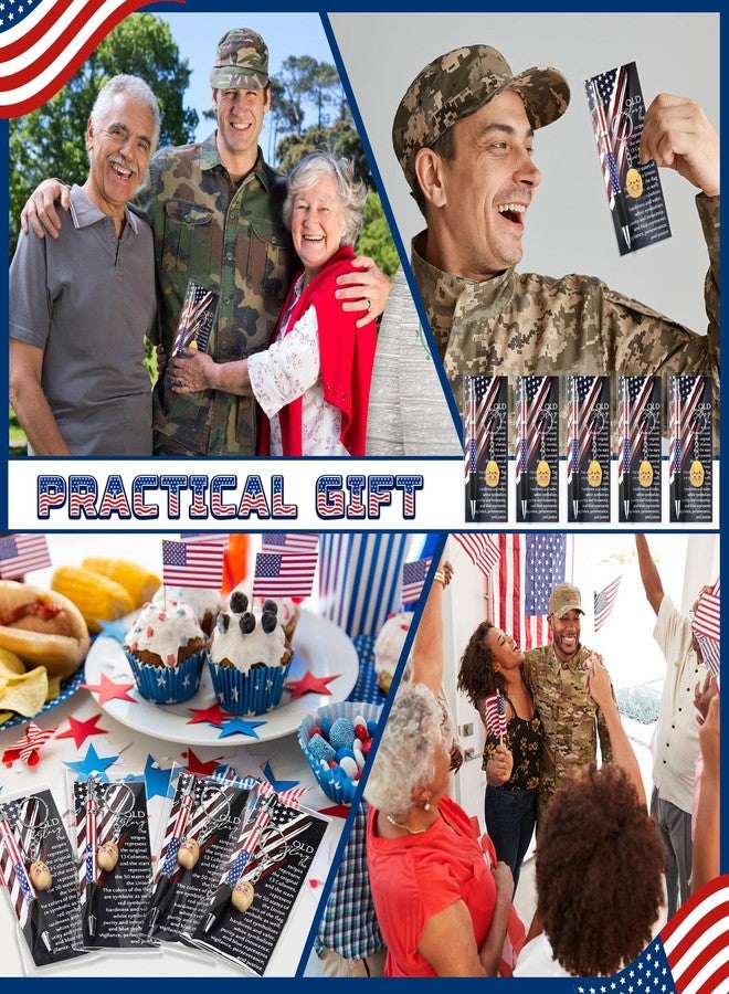 Sayglossy 60 Pcs Memorial Day Gifts Bulk 250th Anniversary Ballpoint Pen Patriotic Resin Potato Keychain Card American Flag Souvenir Gifts for Veteran 4th of July Party Supplies - Image 5