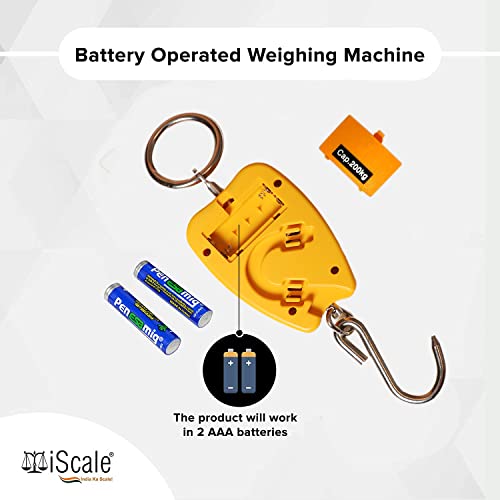 iScale Handy Pro 200kg x 50g Digital Portable Hanging Weighing Scale with Stainless Steel Hook for Industries, Cylinder, Fishing and Multipurpose Domestic Weighing Use (Not legal for commercial use) - Image 3