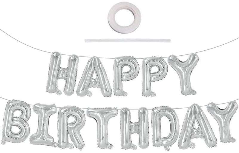 SHANAYA Birthday Decoration Items| 10th Birthday Decoration For Girls Boys Husband Wife| Birthday Decoration Set Kit| 60Pcs Includes Happy Birthday Silver Foil Blue Black Silver Metallic Balloons No10 Foil - Image 4
