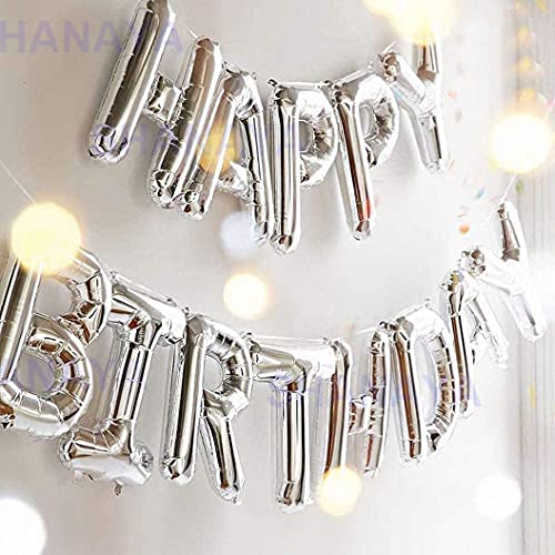 SHANAYA Birthday Decoration Items| 10th Birthday Decoration For Girls Boys Husband Wife| Birthday Decoration Set Kit| 60Pcs Includes Happy Birthday Silver Foil Blue Black Silver Metallic Balloons No10 Foil - Image 3