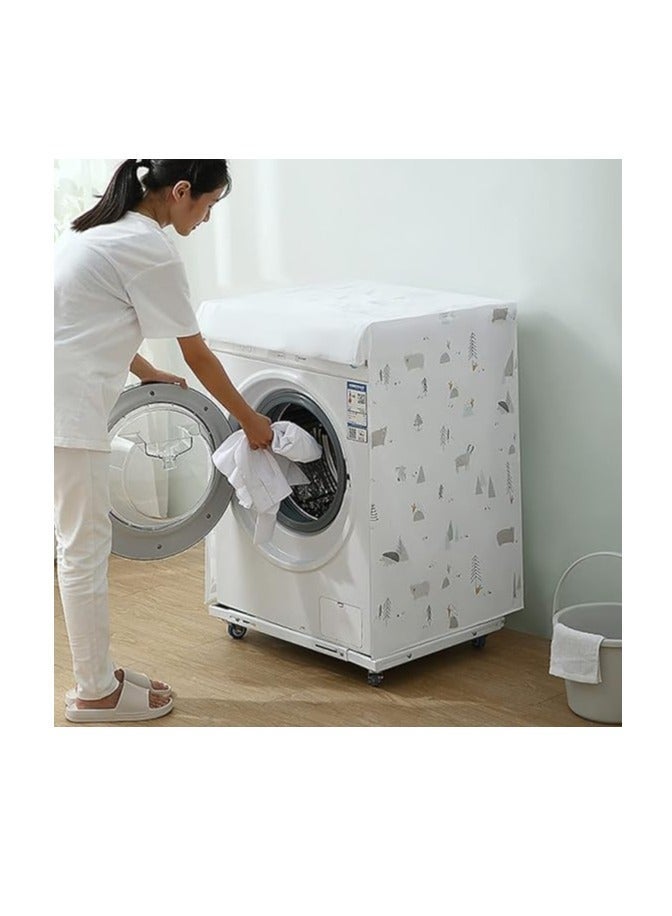 Waterproof and dustproof automatic washing machine cover. Durable protective cover to keep the washing machine safe from moisture and scratches. Features a practical and modern design. Available in a variety of attractive colors and shapes. - Image 4