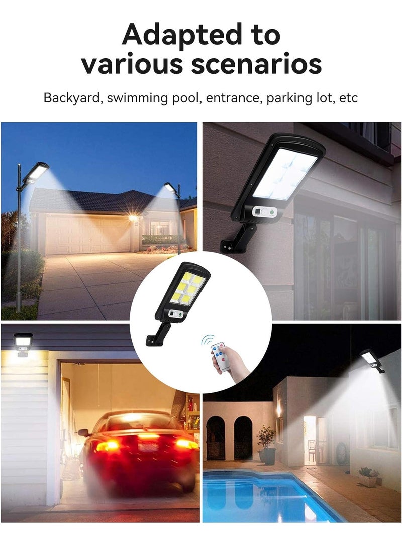 LEOKOR 2 Pack LED Solar Street Lights Outdoor Remote Control Solar Wireless Ip65 Motion Sensor Solar Security Wall Light with 3 Modes - Image 2
