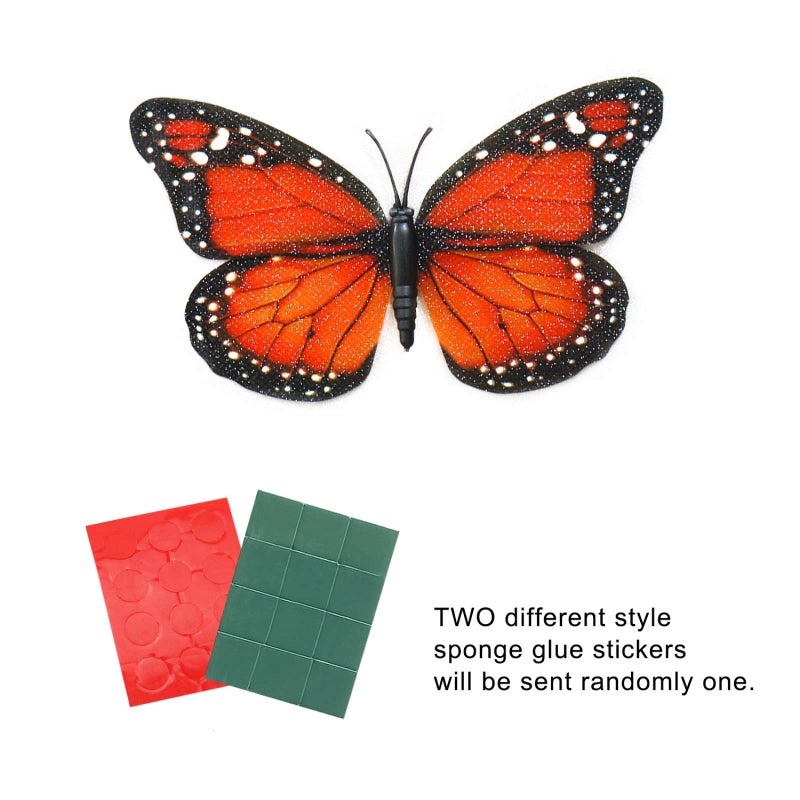 AQUEENLY Monarch Butterfly Decorations, 4.72'' Orange Premium Artificial Monarch Butterfly to Decorate for Craft, Home, Wall, Wedding, Party (12 Pcs) - Image 5