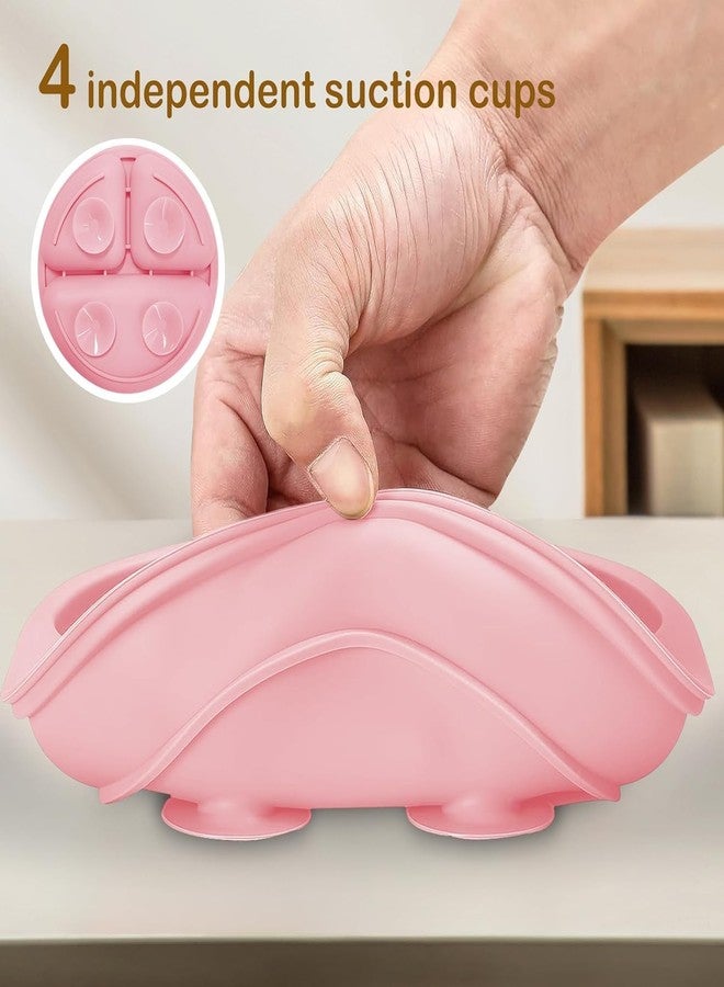 BeFunky Baby Suction Plates Divided Unbreakable Silicone Baby Weaning Plates for Toddler Kids Children - Non-Slip - Dishwasher and Microwave Safe (Blue) - Image 3