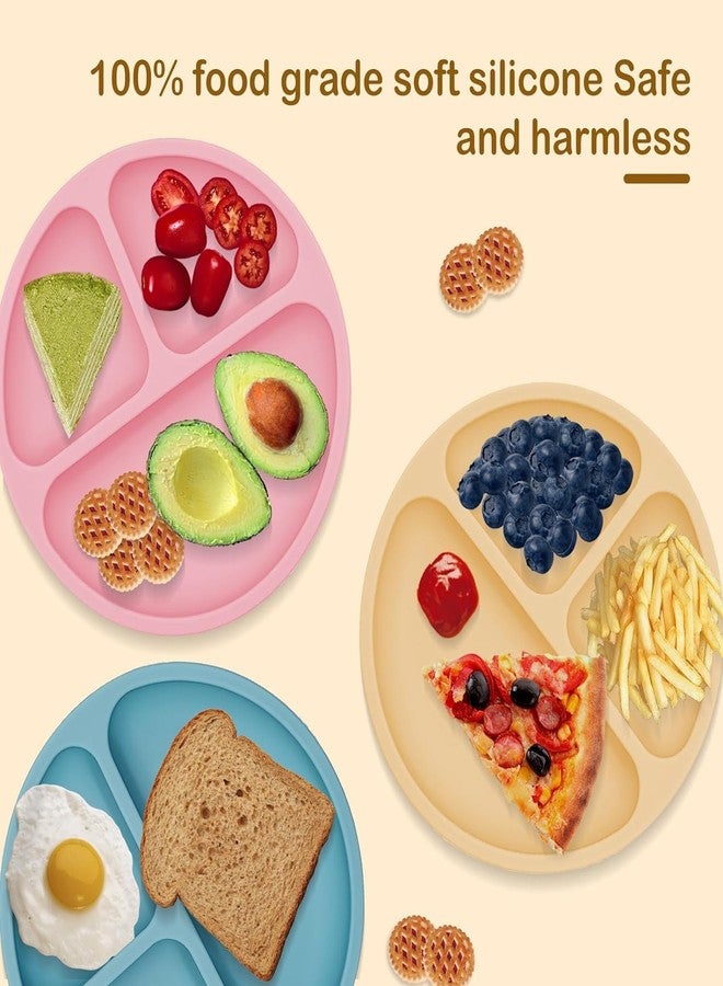 BeFunky Baby Suction Plates Divided Unbreakable Silicone Baby Weaning Plates for Toddler Kids Children - Non-Slip - Dishwasher and Microwave Safe (Blue) - Image 2