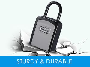 BLEQYS Key Lock Box 4Digit Combination Key Storage Lockbox Portable Wall Mounted Security Lockbox for Home Flats Realtors Garage Spare Keys 2 Pack - Image 4
