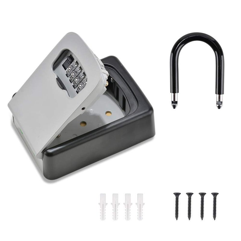 BLEQYS Key Lock Box 4Digit Combination Key Storage Lockbox Portable Wall Mounted Security Lockbox for Home Flats Realtors Garage Spare Keys 2 Pack - Image 2