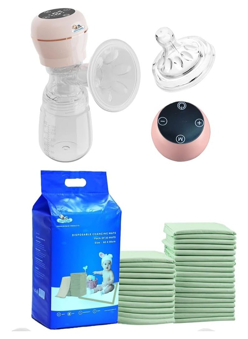 Cute 'n' Cuddle Electric Brest Pump With Changing mats Pack of 150 Green 60x90 - Image 1