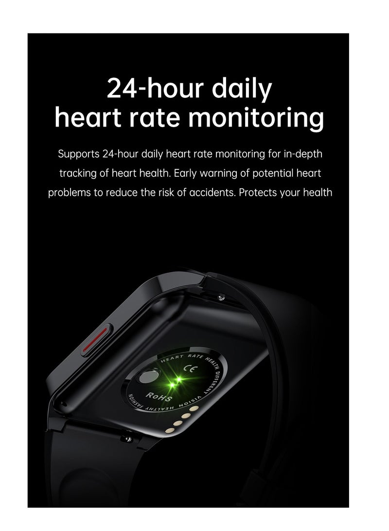 ارواق H60 ساعة ذكية تستدعي درجة حرارة الجسم ومعدل ضربات القلب ساعة ذكية IP67 مقاومة للماء للياقة البدنية واللياقة البدنية ساعات للرجال والنساء مع حزام من الفولاذ الفضي - Image 5