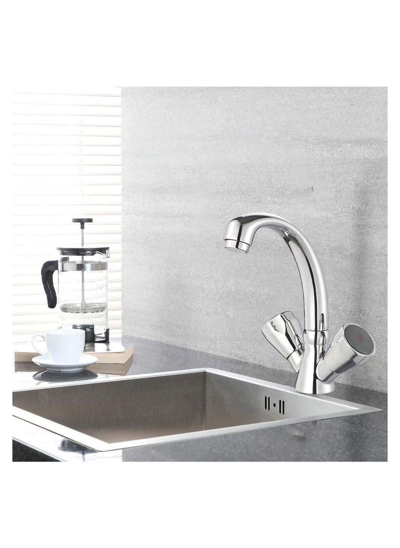 HESANIT HESANIT Classic Bathroom Two Handle Washbasin Faucet With Pop Up Waste Chrome - 430320710C  - Image 3