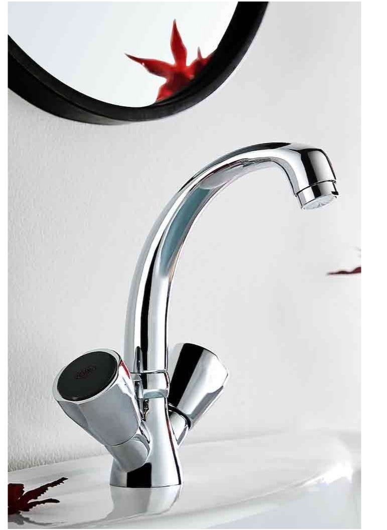 HESANIT HESANIT Classic Bathroom Two Handle Washbasin Faucet With Pop Up Waste Chrome - 430320710C  - Image 2
