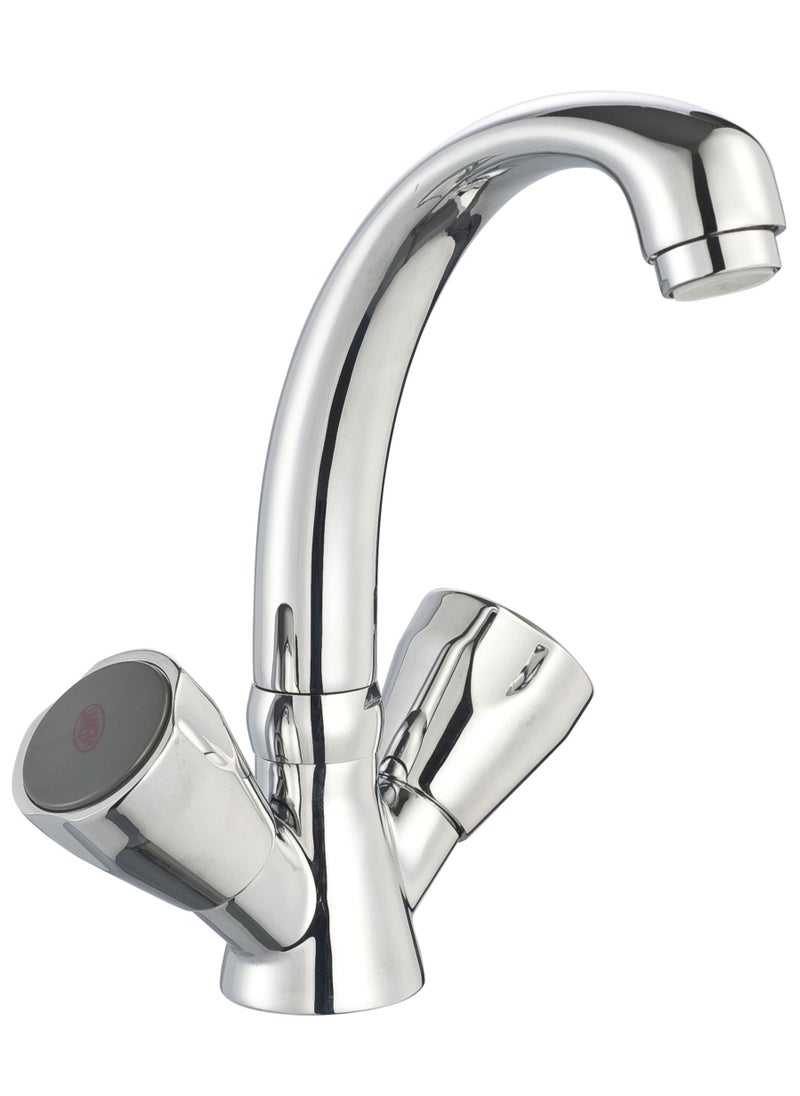 HESANIT HESANIT Classic Bathroom Two Handle Washbasin Faucet With Pop Up Waste Chrome - 430320710C  - Image 1