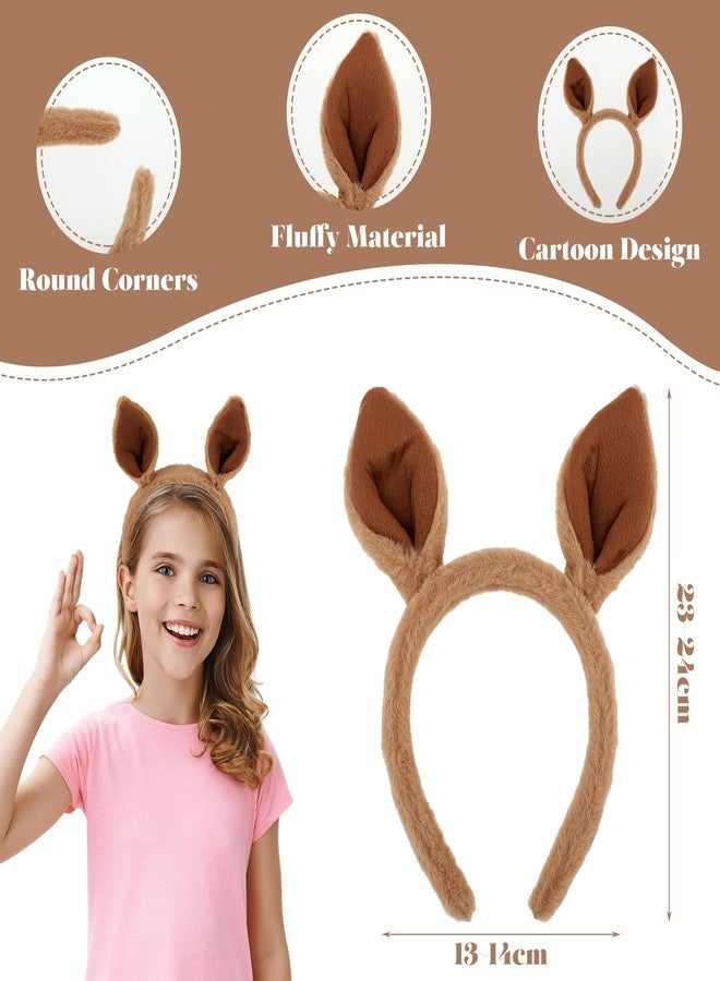 Sibba Kangaroo Headband Cute Hat Ears Headbands Animal Caps Makeup Hairband Costumes Hair Accessorie Fit Women, Party, Washing Face, Spa, Gifts, Cosplay (Brown) - Image 2