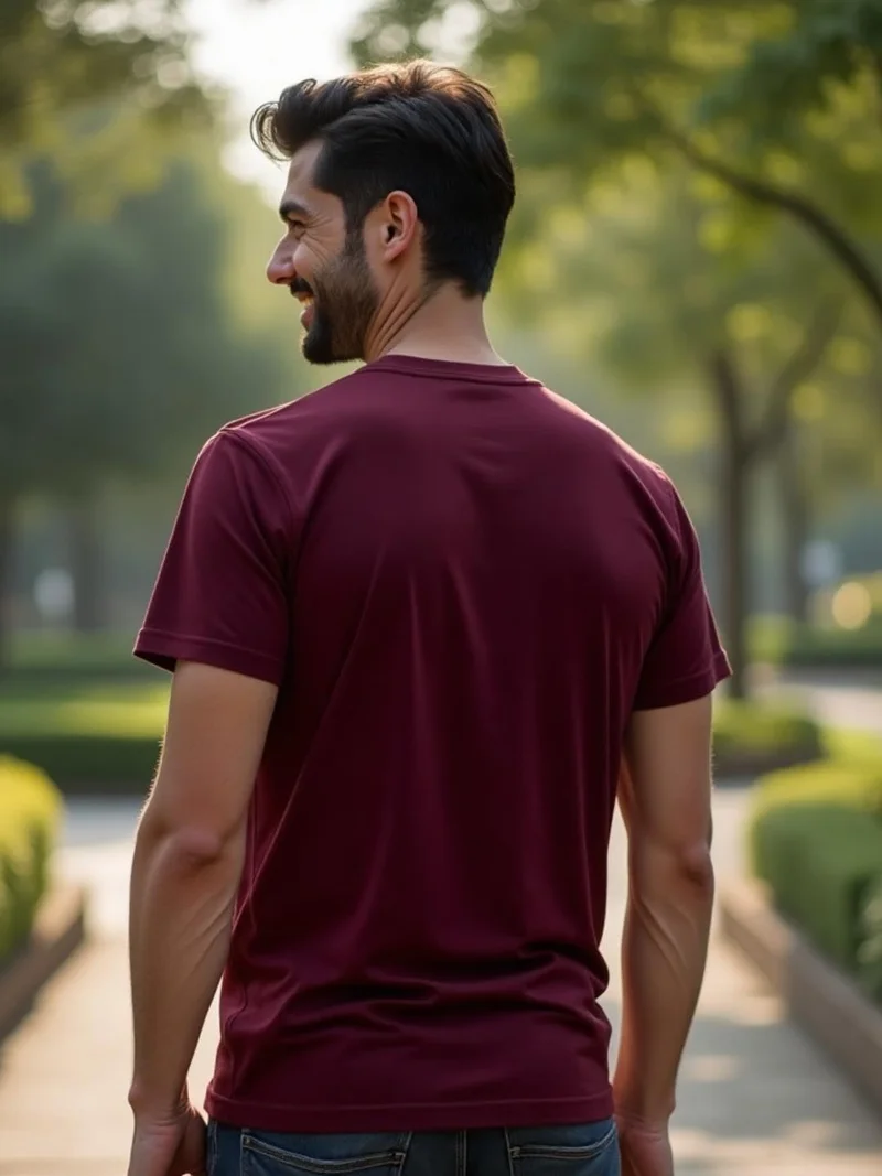 NOBERO  Men's Maroon Cotton Regular Fit T-Shirt for Men | Best Price UAE