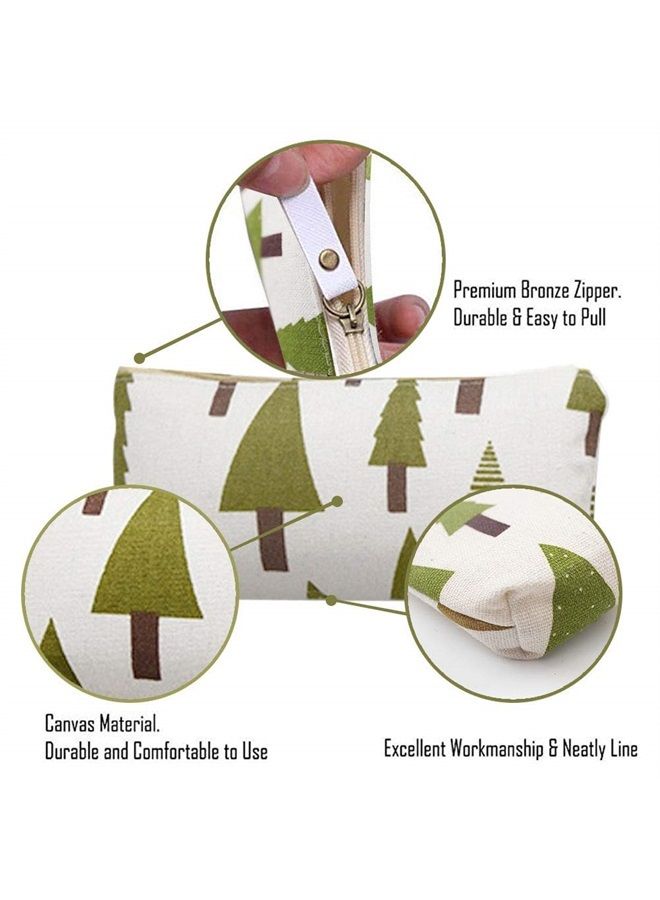 Koogel 10 Packs Canvas Zipper Pencil Bags, 5 Style Pencil Case Pouch Bag Small Cosmetic Makeup Bags Coin Purse Multifunctional Cosmetic Makeup Bag Small Pouches for Purse - Image 4