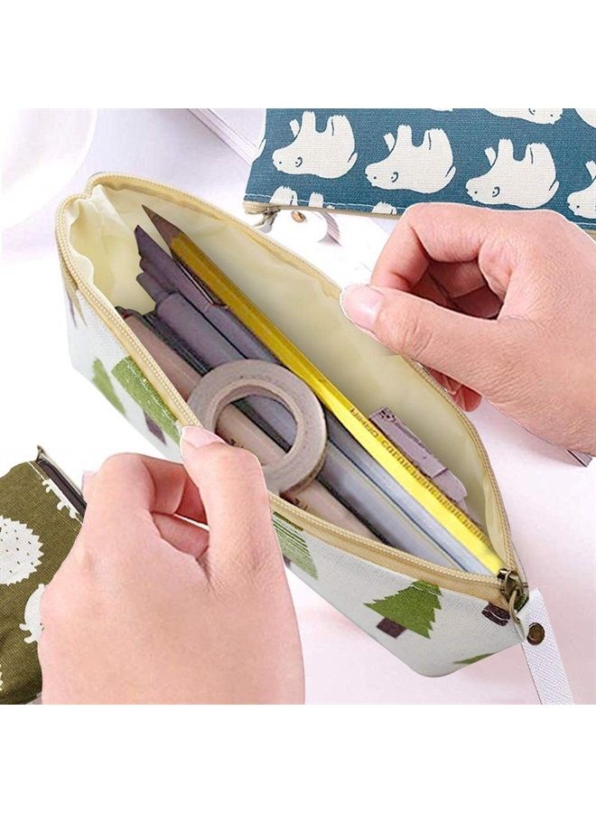 Koogel 10 Packs Canvas Zipper Pencil Bags, 5 Style Pencil Case Pouch Bag Small Cosmetic Makeup Bags Coin Purse Multifunctional Cosmetic Makeup Bag Small Pouches for Purse - Image 5