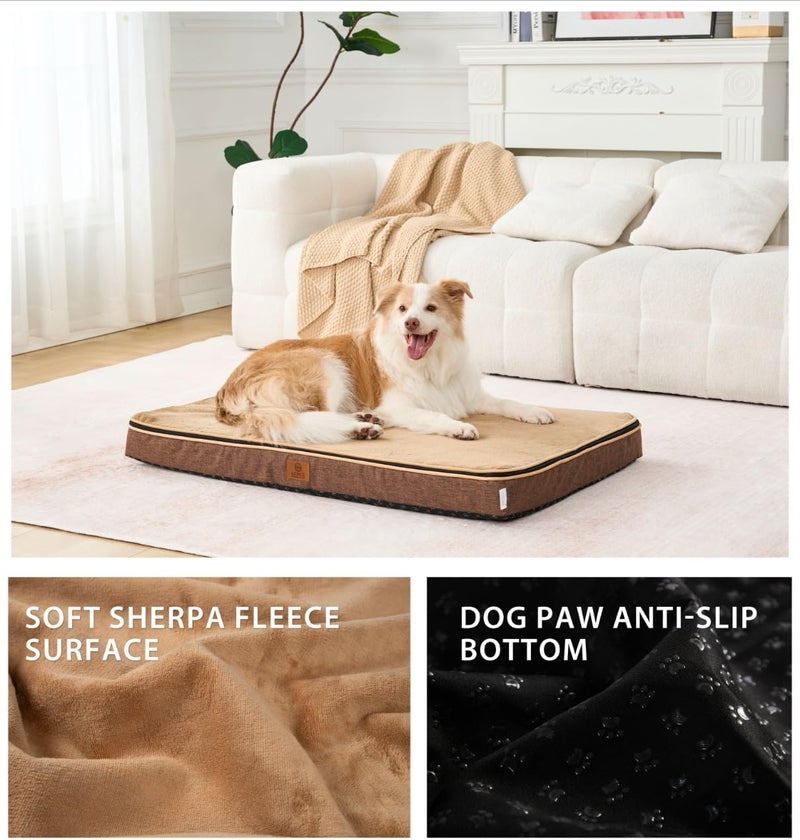 LIORCE Memory Foam Dog Crate Pad - Medium Dog Bed Mat for Crate with Removable Washable Cover and Waterproof Lining - Orthopedic Pet Bed Mat for Medium Size Dog - Design for 30-inch Dog Crates, Black - Image 5