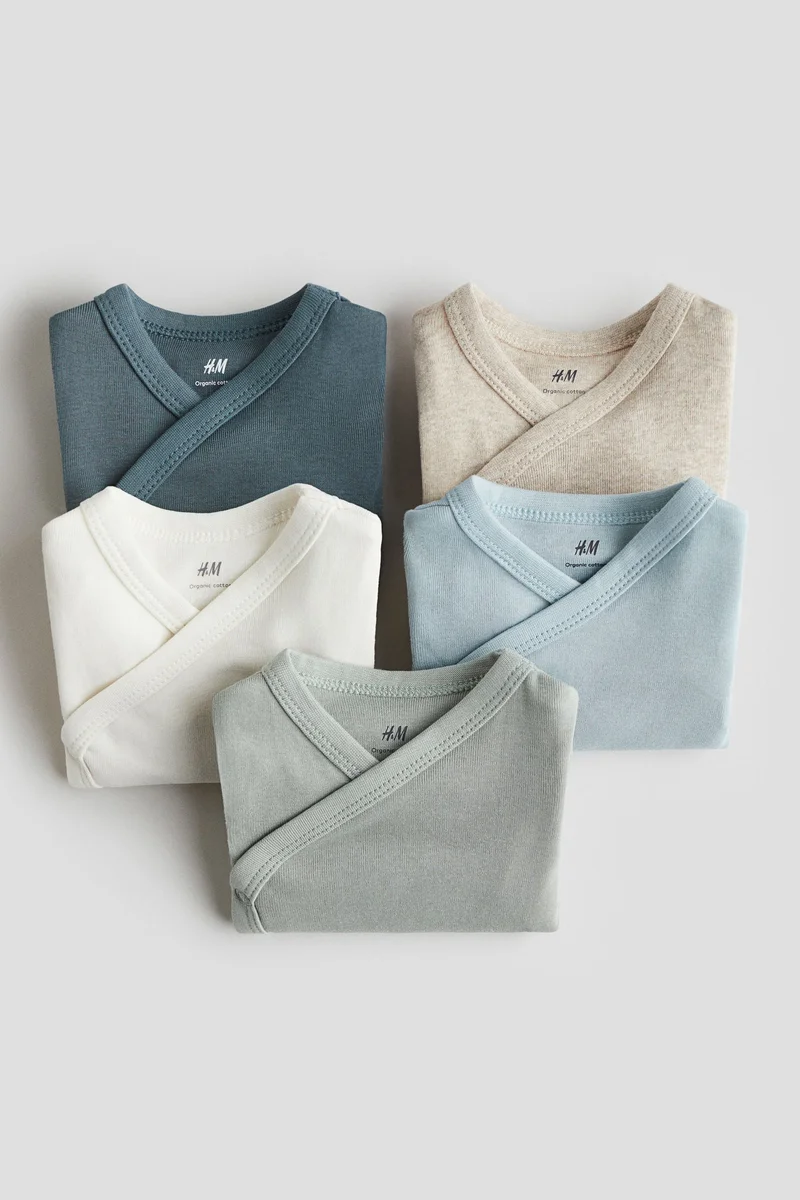 H&M 5-pack wrapover bodysuits
