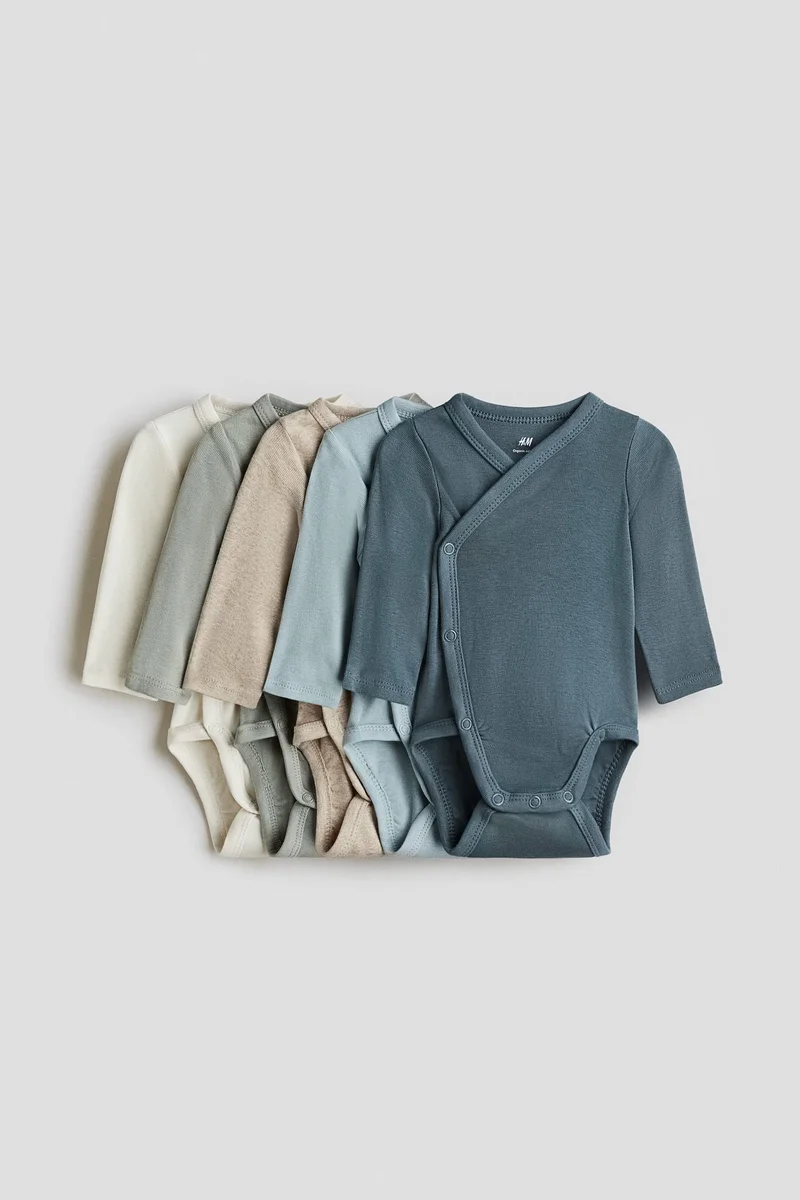 H&M 5-pack wrapover bodysuits