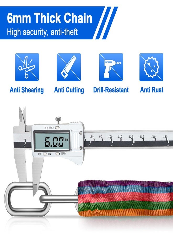 NDakter Bike Lock, 5 Digit Combination Heavy Duty Anti Theft Bicycle Chain Lock, 2.62/3.2/4.27/5/6Ft Long, High Security Resettable, Suitable for Bike, Scooter, Door, Gate, Fence-4/6mm Thick - Image 4