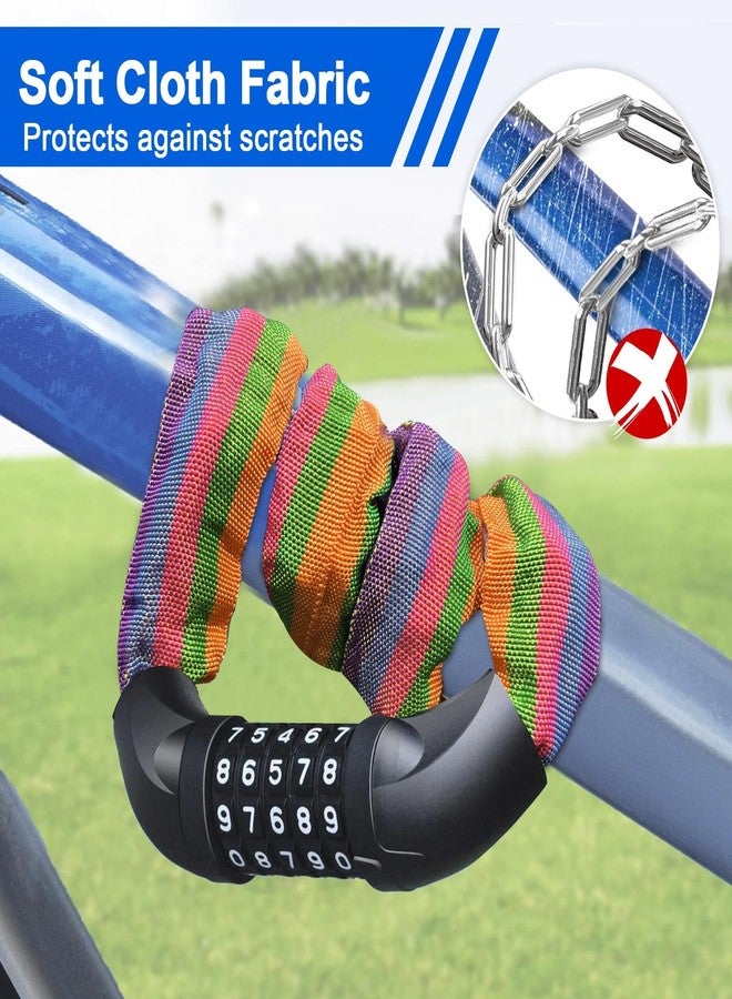 NDakter Bike Lock, 5 Digit Combination Heavy Duty Anti Theft Bicycle Chain Lock, 2.62/3.2/4.27/5/6Ft Long, High Security Resettable, Suitable for Bike, Scooter, Door, Gate, Fence-4/6mm Thick - Image 5