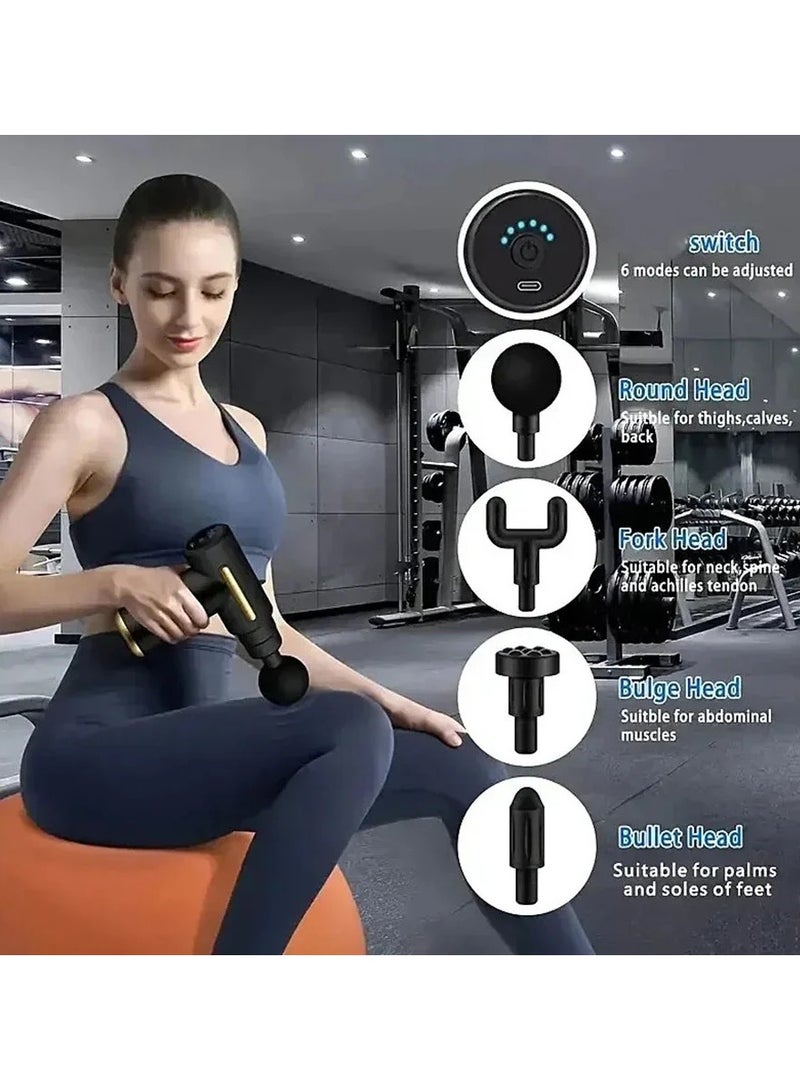 Mini Massage Gun Percussion Deep Tissues Muscle Massager Gun With 6 Speeds Massage Device Super Quiet Portable Electric Handheld Body Massager for Back Neck Pain Relief - Image 2