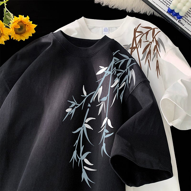 Pure Cotton T-Shirt Men'S Design Sense Niche National Fashion Printing National Style Men'S New Chinese Clothes Ovesize Loose Short Sleeve - Image 2
