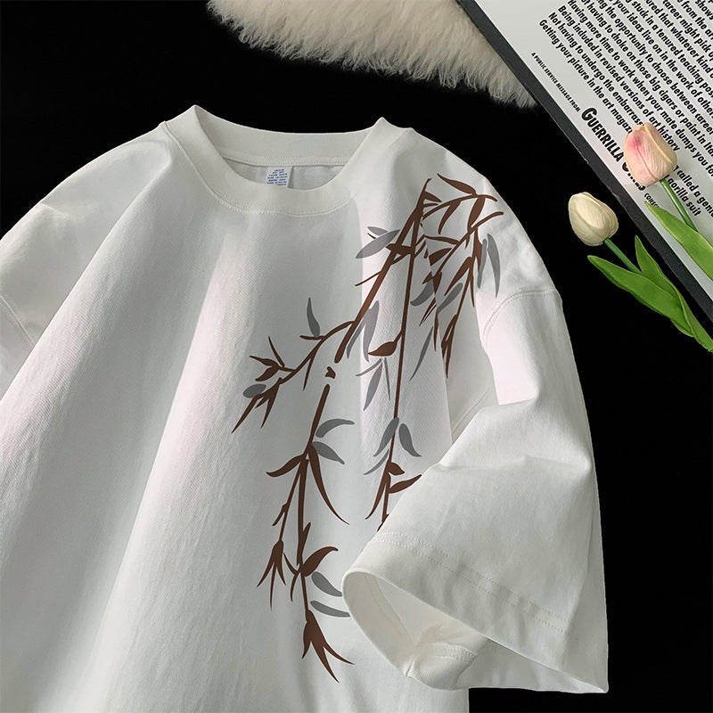 Pure Cotton T-Shirt Men'S Design Sense Niche National Fashion Printing National Style Men'S New Chinese Clothes Ovesize Loose Short Sleeve - Image 3