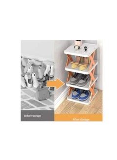Reko Shoes Rack, 3 layer Plastic Economical Foldable Shoes Rack, Easy Assembled Shoes Storage Shelf  - Image 3