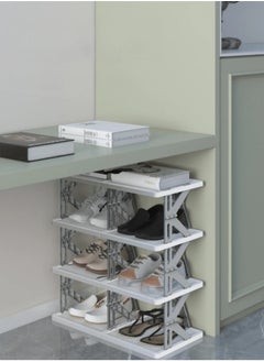 Reko Shoes Rack, 3 layer Plastic Economical Foldable Shoes Rack, Easy Assembled Shoes Storage Shelf  - Image 4