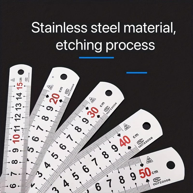 High Quality Thickened Dual Sided Straight Ruler Chinese And English Inches 500mm 19.69inch Factory Direct - Image 2