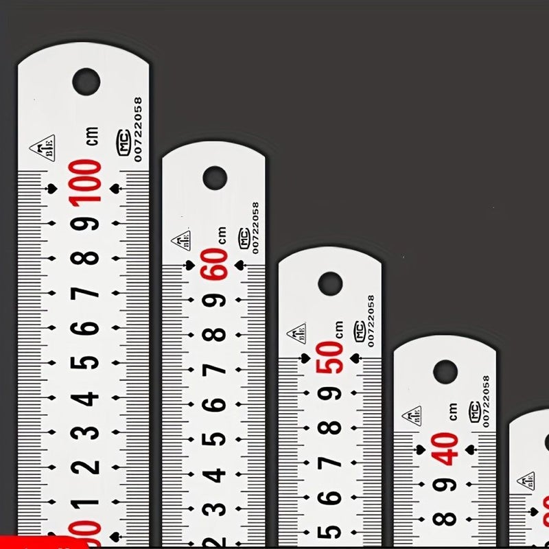 High Quality Thickened Dual Sided Straight Ruler Chinese And English Inches 500mm 19.69inch Factory Direct - Image 1