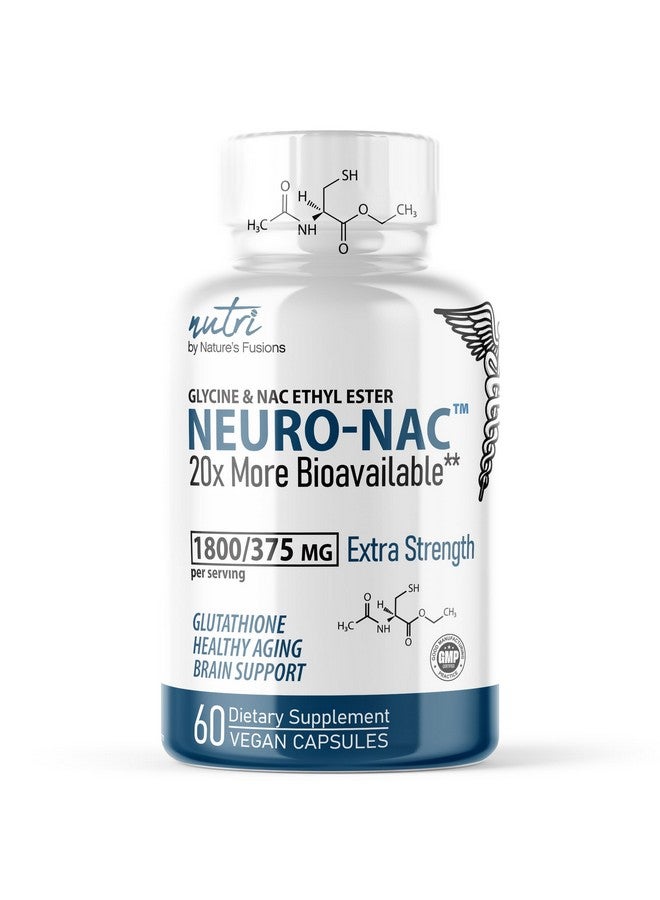نايتشرز فوجنز مكمل غذائي Neuro NAC بتركيز 375 مجم بقوة إضافية مع 1800 مجم من الجلايسين - إستر إيثيل إن-أسيتيل سيستين - أكثر توفرًا حيويًا بمقدار 20 مرة من NAC 600 مجم - يعزز الجلوتاثيون بمقدار 10 مرات أكثر من الجلوتاثيون الليبوزومي - NACET