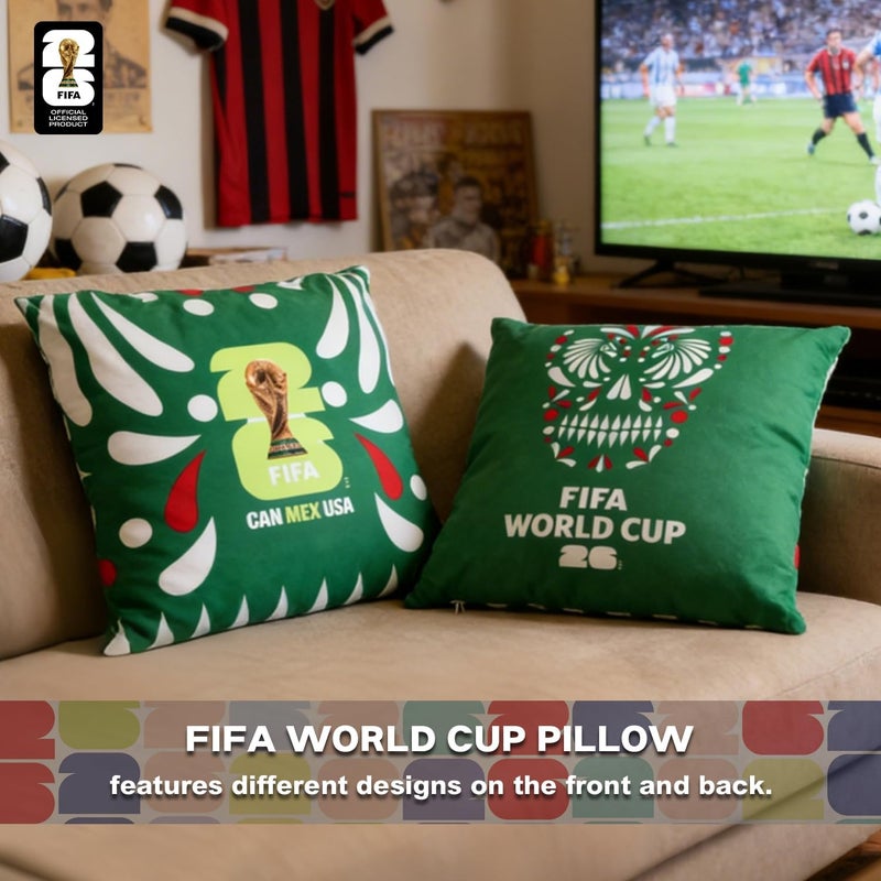 MESUCA FIFA World Cup Plush Cushion Pillow, 15.7x15.7 Inch, Soccer Room Decor (FIFA-M.E.X) - Image 3