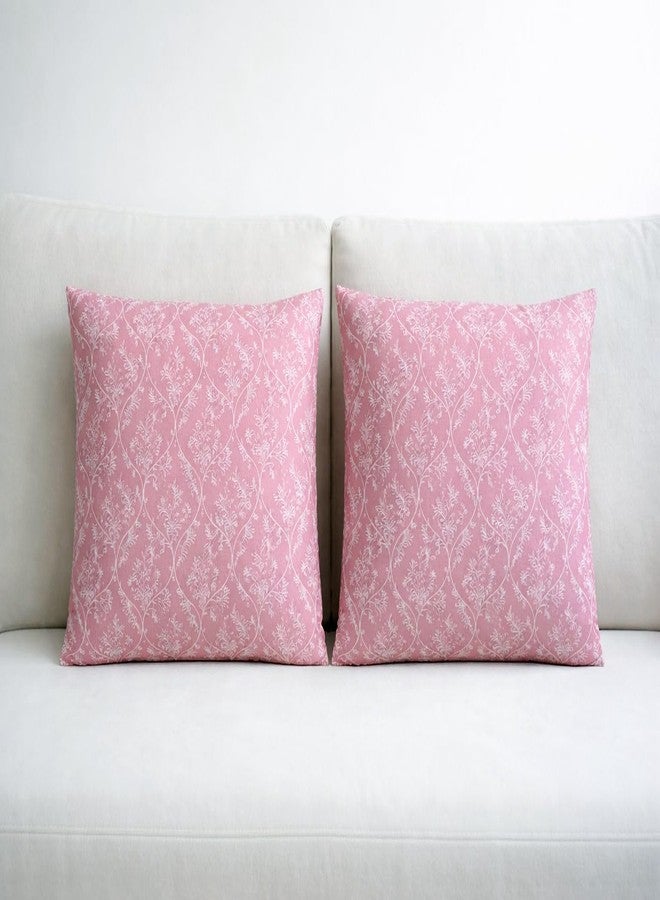 Skyla Bedsheet for Double Bed| King Size 400 TC Cotton| 108 * 108 Inch Bedsheet|King Size Bedsheet with 2 Pillow Covers(Pink Ferm) - Image 2