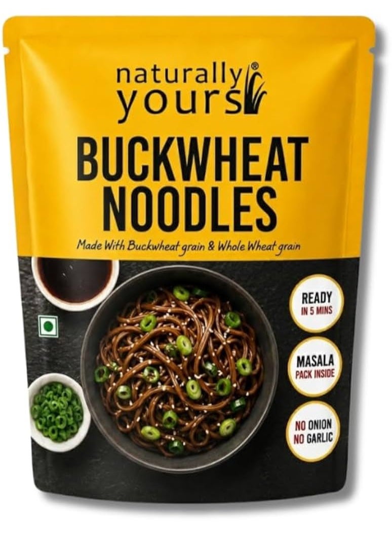 Naturally Yours Buckwheat Soba Hakka Noodles | Kuttu Atta & Whole Wheat | No Maida, No Onion No Garlic, Jain Friendly, Vegan, Preservative Free | Tastemaker Inside | Healthy Noodles | 180g Pack of 6 - Image 4