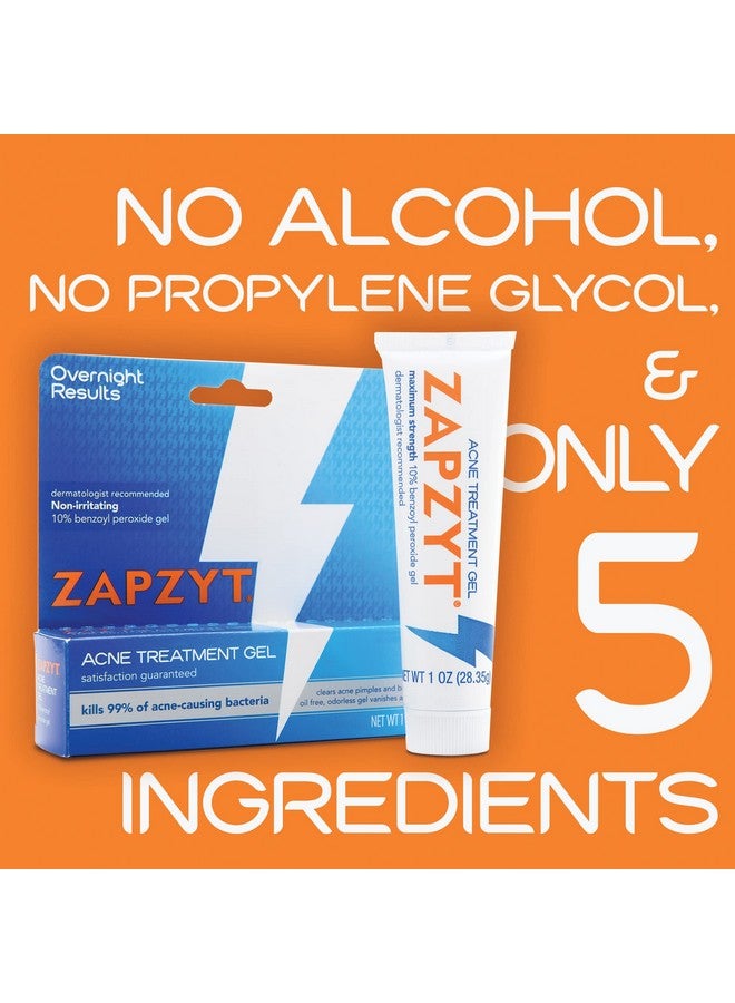 zapzyt Waltman Pharmaceuticals Zapzyt Maximum Strength 10% Benzoyl Peroxide Acne Treatment Gel 1 Ounce - Image 3