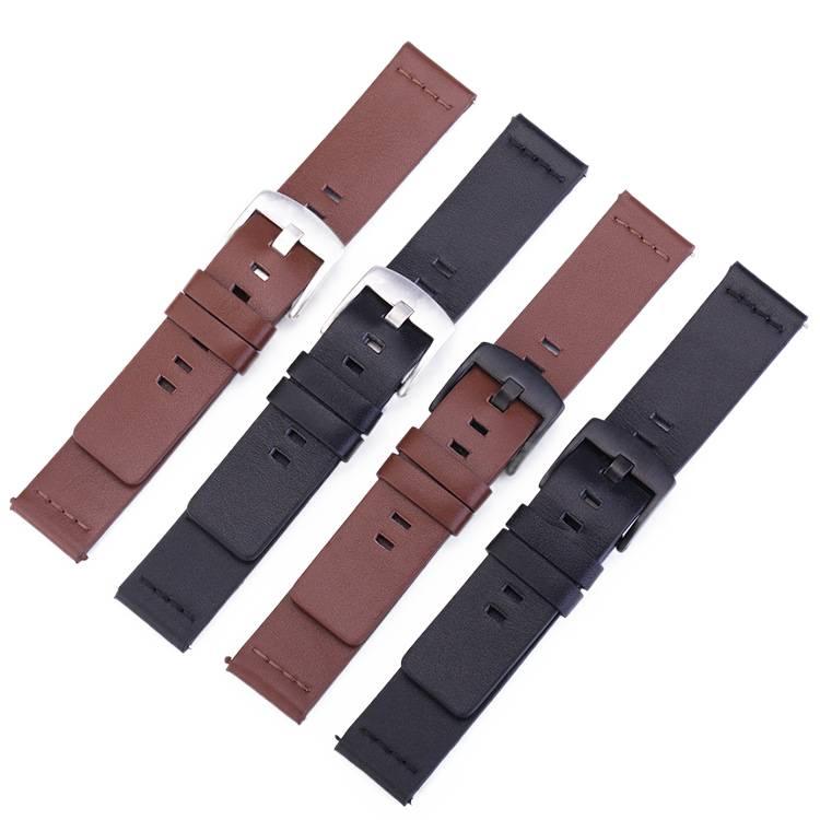 Adjustable Leather Classic Strap Smartwatch Band Compatible with Samsung Galaxy Watch with Fit Replacement Strap in Blue for Daily Wear - Image 2