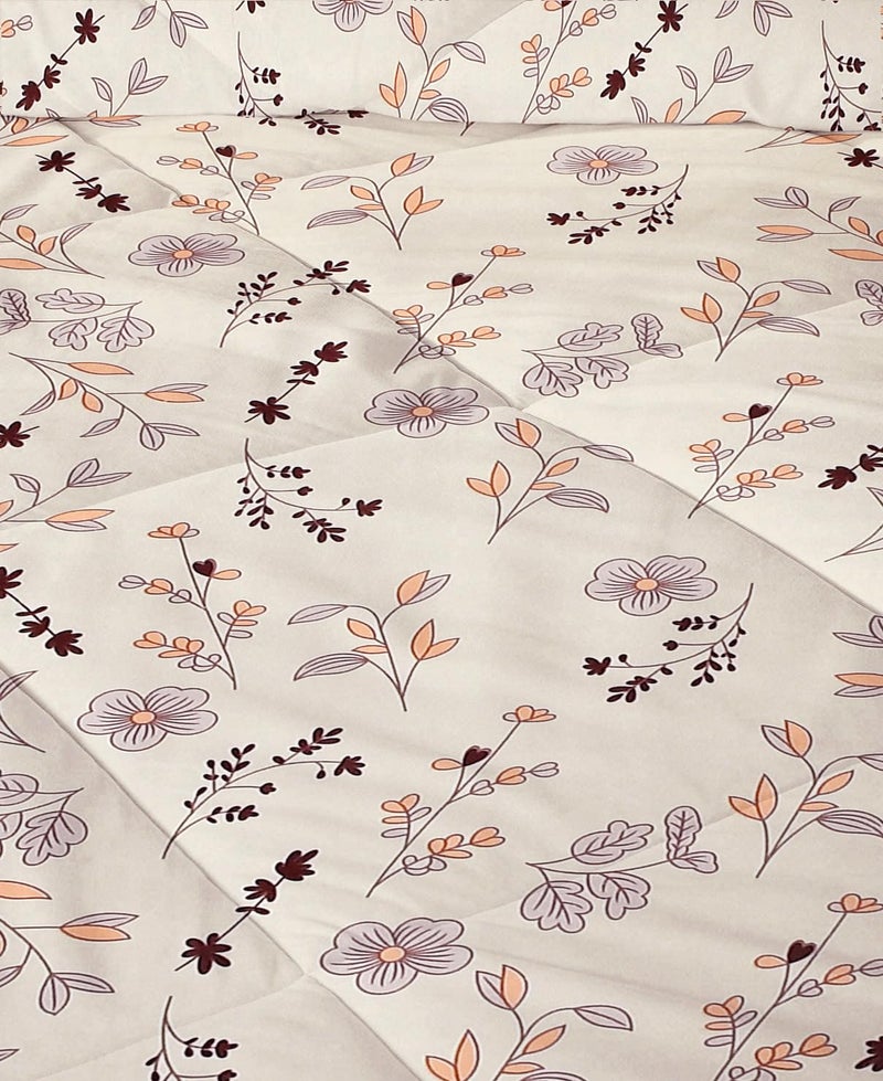 VAS COLLECTIONS 220 GSM Microfiber Reversible AC Comforter |Quit | Blanket | Duvets for King Size Double Bed 180Tc (230X250 cm, Off White and Purple) - Image 3