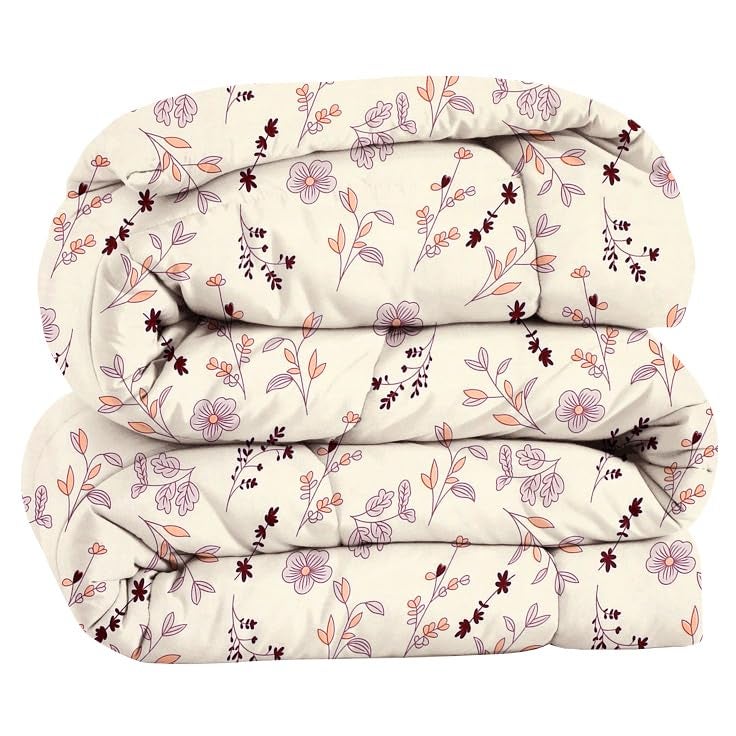 VAS COLLECTIONS 220 GSM Microfiber Reversible AC Comforter |Quit | Blanket | Duvets for King Size Double Bed 180Tc (230X250 cm, Off White and Purple) - Image 5