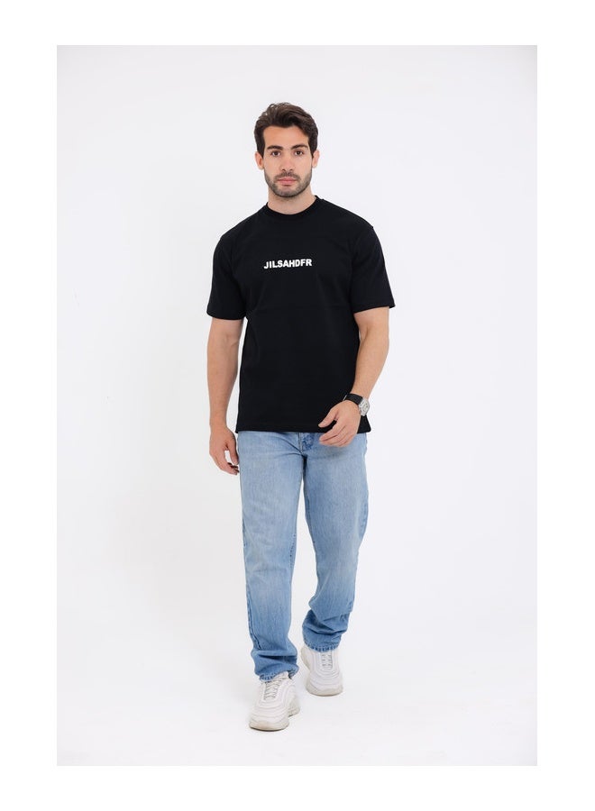WHITE RABBIT "JILSAHDFR" Printed black T-Shirt - Image 5