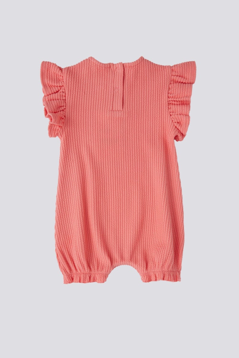 U.S. Polo Assn. Licensed Ribbed Pink Baby Girl Jumpsuit  - Image 3